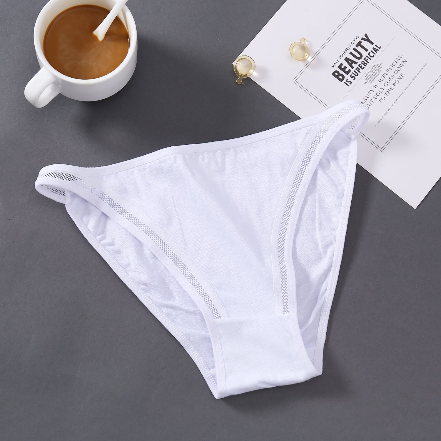 Low Waist Comfortable Panties Women’s Cute Underwear - White / L
