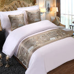 Luxury Hotel Bed Runner Mat with Pillow Covers - Hotel bed runner mat with pillow covers