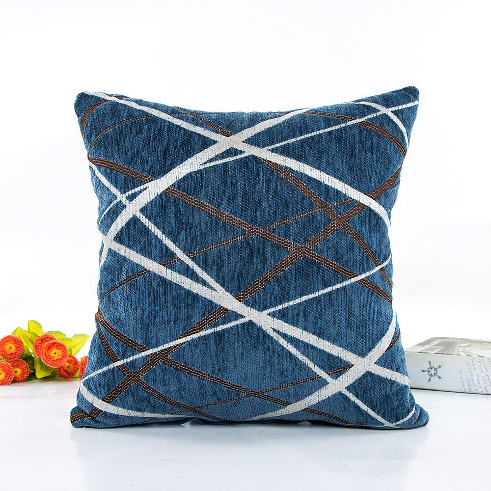 Luxury Striped Cushion Cover - Blue - cushion cover