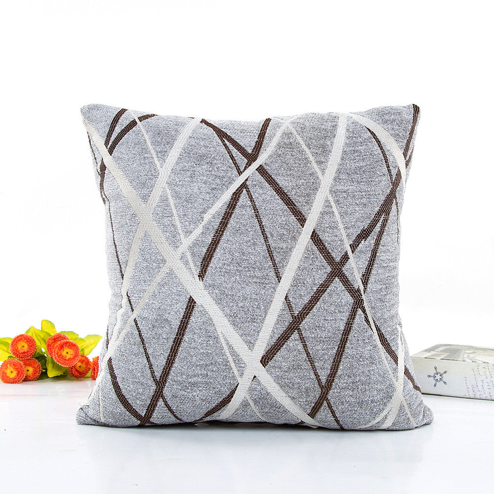 Luxury Striped Cushion Cover - Grey - cushion cover