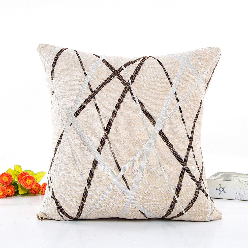 Luxury Striped Cushion Cover - White - cushion cover