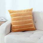 Luxury Striped Velvet Cushion Cover - Yellow