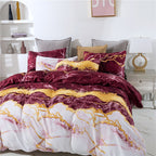 Marble Print Quilt Cover And Pillowcases Three-pieces Duvet Set - B1 / AUD - Duvet cover set