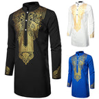Men’s African Printed Long Shirt - Men’s Robe