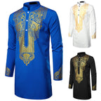 Men’s African Printed Long Shirt - Men’s Robe