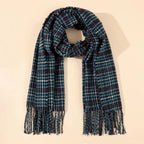 Men’s Cashmere Shawl Unisex Plaid Tassel Scarf - Blue / 180cm Without Beard - Unisex cashmere shawls