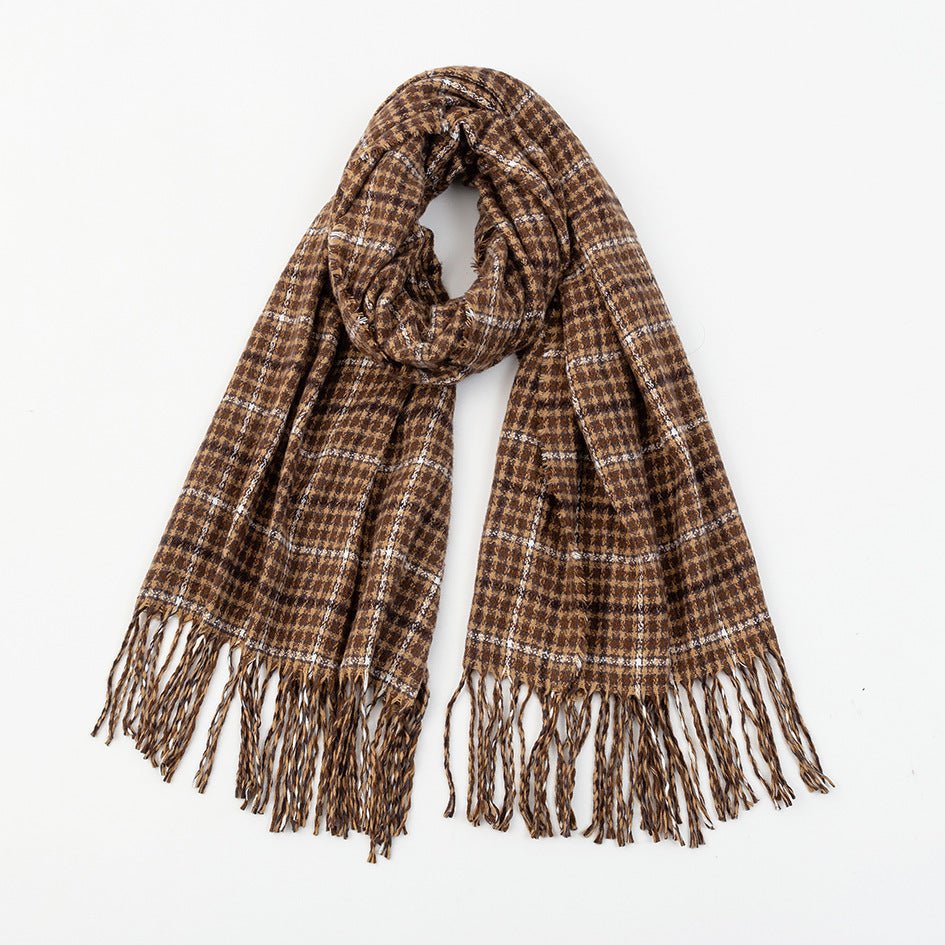 Men’s Cashmere Shawl Unisex Plaid Tassel Scarf - Camel / 180cm Without Beard - Unisex cashmere shawls