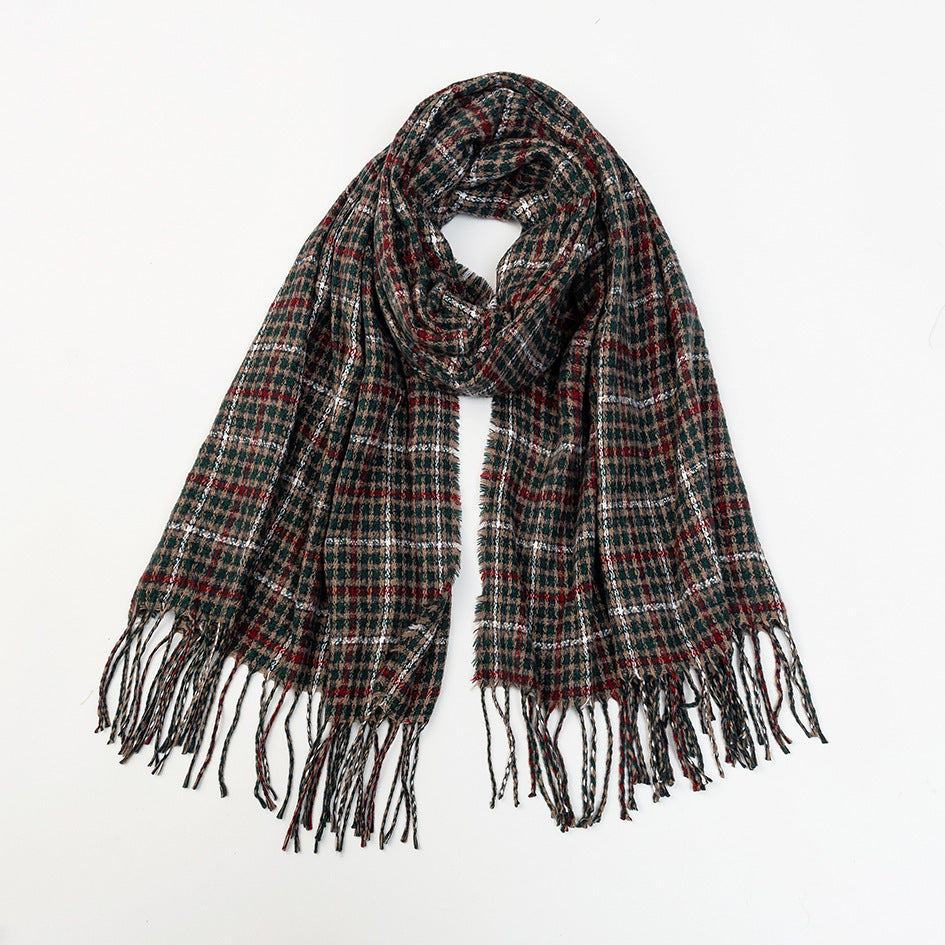Men’s Cashmere Shawl Unisex Plaid Tassel Scarf - Green / 180cm Without Beard - Unisex cashmere shawls