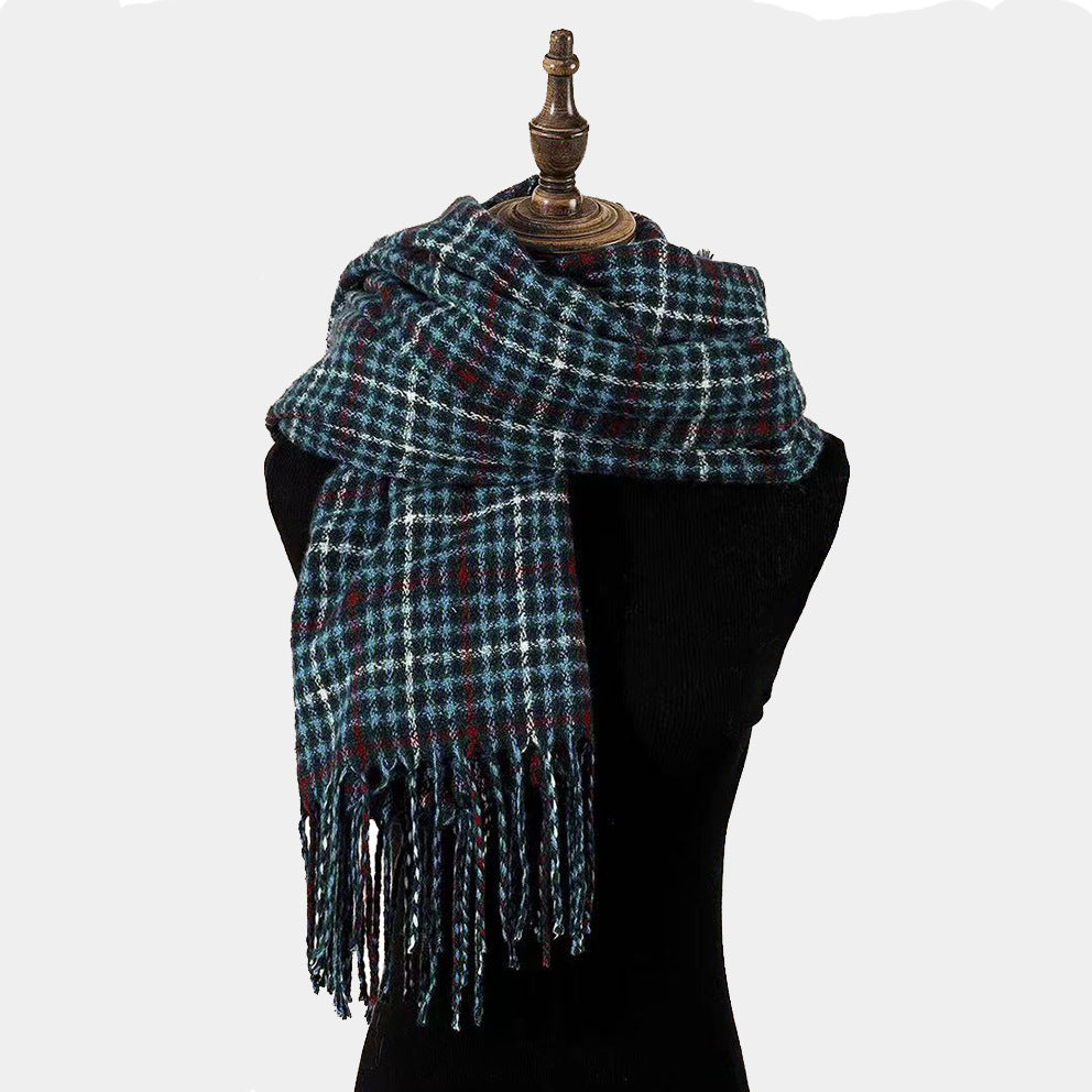 Men’s Cashmere Shawl Unisex Plaid Tassel Scarf - Unisex cashmere shawls