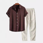 Men’s Casual Short Sleeve Shirt & Pants - Men’s Casual Suit