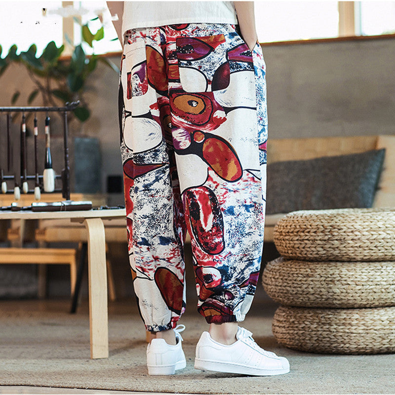 Men’s Cotton and Linen Casual Plus Size Crotch Bloomers - Plus Size Crotch Bloomers