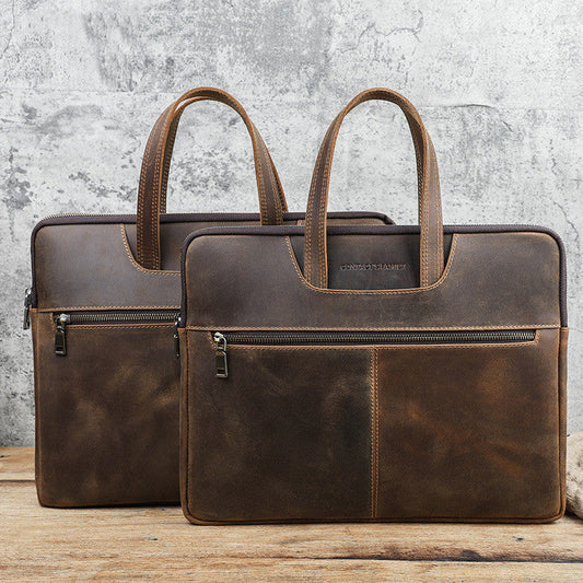 Men’s Retro Horse Leather Laptop Bag - Brown / 16inches - Laptop bag