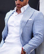 Men’s Two-buttoned Large Pocket Suit Jacket - KXFCBTZ15 White Buckle Split / 2XL - Men’s Suit Jacket