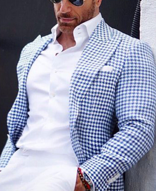 Men’s Two-buttoned Large Pocket Suit Jacket - KXFCBTZ15 White Buckle Split / 2XL - Men’s Suit Jacket