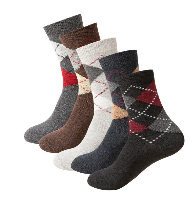 Men’s Wool Lined Premium Socks - Five colors and five pairs / One size - Men’s socks
