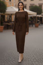 Mesh Knitted Dress With Diamond Pattern – NEOMODEST product image 1