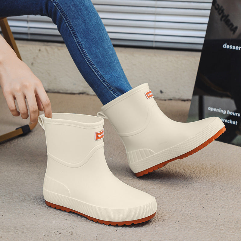 Mid-calf Women’s Stylish Water Shoes Outdoor Non-slip Adult Rain Boots - Light Brown / 36 - Women’s rainboots