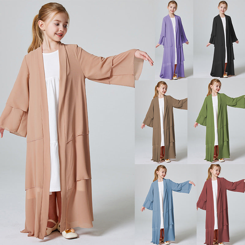 Middle Eastern Kids’ Abaya Children’s Three-layer Chiffon Abaya Cape - Kids’ abaya