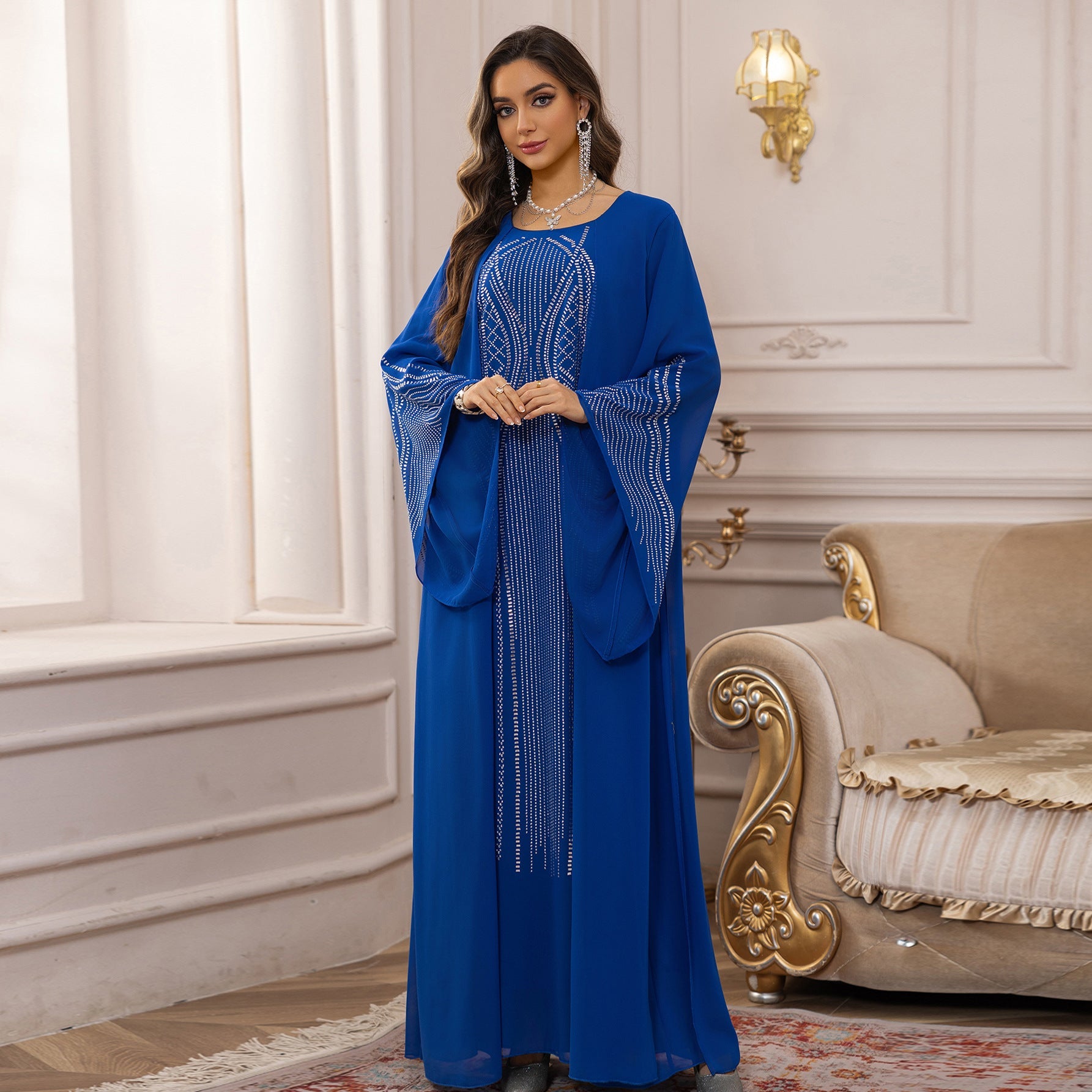 Middle Eastern Long Robe,Women’s Plus Size Evening Dress - Abaya Robe