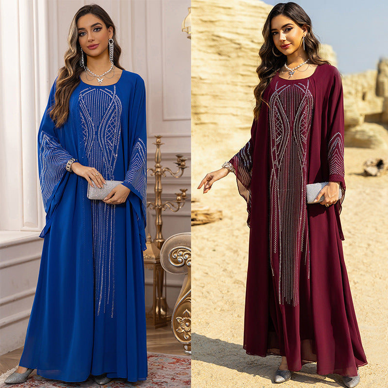 Middle Eastern Long Robe,Women’s Plus Size Evening Dress - Abaya Robe