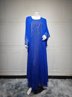 Middle Eastern Long Robe,Women’s Plus Size Evening Dress - Blue / L - Abaya Robe