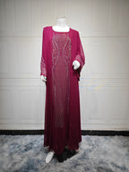 Middle Eastern Long Robe,Women’s Plus Size Evening Dress - Wine Red / L - Abaya Robe