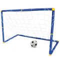 Folding Mini Football Soccer Ball with Goal Post Net - Blue - Soccer ball and net suit