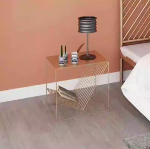 Minimalist Iron Art Sofa Side Table Corner Bedside Table - 40x40x45 gold - Living room table