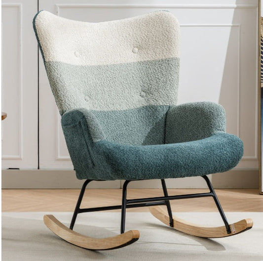 Modern Patchwork Upholstery Chairs - Green