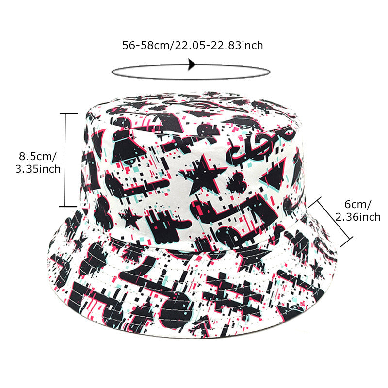 Musical Note Pattern Printed Bucket Hat Summer Outdoor Travel Cap - Note / M - Outdoor hat