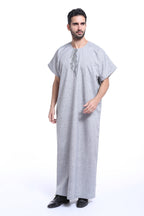 Muslim Arab Middle Eastern Men’s Robe - Grey / 3XL - Men’s Robe