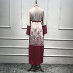 Muslim Women’s Abaya Dress Summer Long Abaya Tunic Arabian Red Robe - Abaya