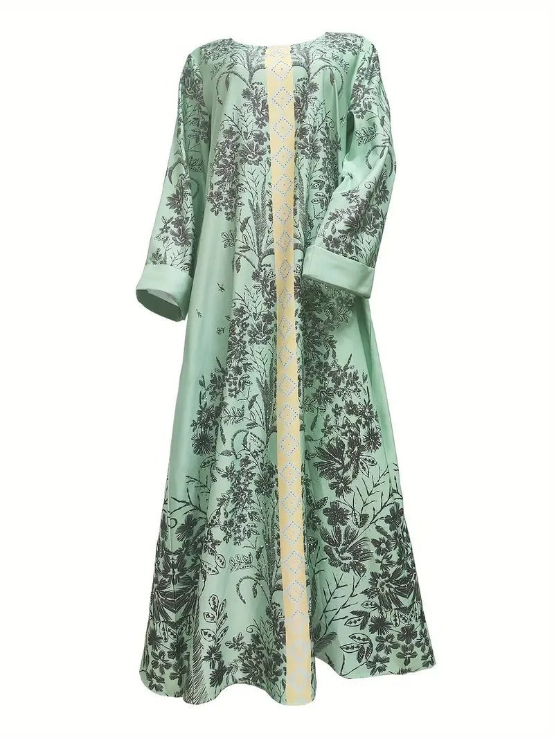 Muslim Women’s Printed Robe - Abaya dress