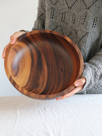 Natural Wooden Bowl Sustainable Household Fruit Bowl Salad Bowl for Home & Restaurant Wooden Kitchen Utensils - Wooden