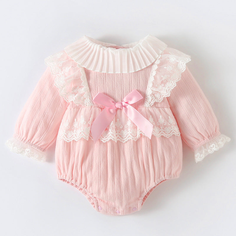 Newborn Clothes Jumpsuit Autumn Long Sleeve - Pink / 59cm