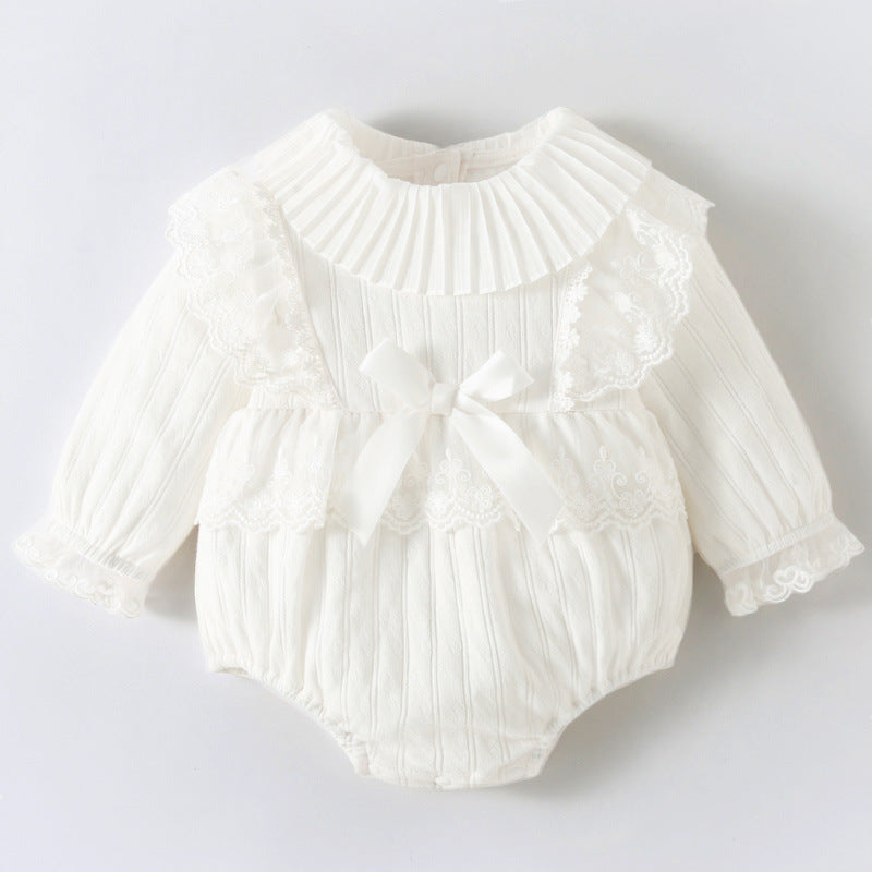 Newborn Clothes Jumpsuit Autumn Long Sleeve - White / 59cm