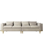 Nordic Inspired Luxury Fabric Sofa Living Room Furniture - Four seat Milan Gray Flannel - Living room sofa