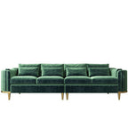 Nordic Inspired Luxury Fabric Sofa Living Room Furniture - Four seat Dark Green Flannel - Living room sofa