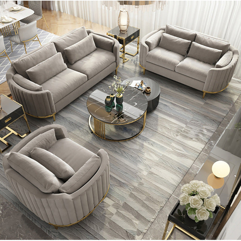 Nordic Inspired Luxury Fabric Sofa Living Room Furniture - Milanese grey combination - Living room sofa