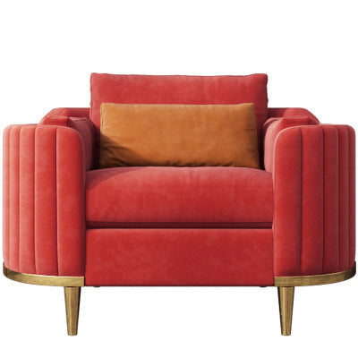 Nordic Inspired Luxury Fabric Sofa Living Room Furniture - Single Coral Red - Living room sofa