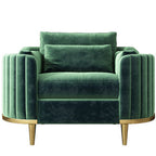 Nordic Inspired Luxury Fabric Sofa Living Room Furniture - Single seat Dark Green Flannel - Living room sofa