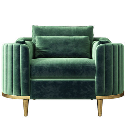 Nordic Inspired Luxury Fabric Sofa Living Room Furniture - Single seat Dark Green Flannel - Living room sofa