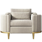 Nordic Inspired Luxury Fabric Sofa Living Room Furniture - Single seat Milan Gray Flannel - Living room sofa