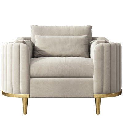 Nordic Inspired Luxury Fabric Sofa Living Room Furniture - Single seat Milan Gray Flannel - Living room sofa