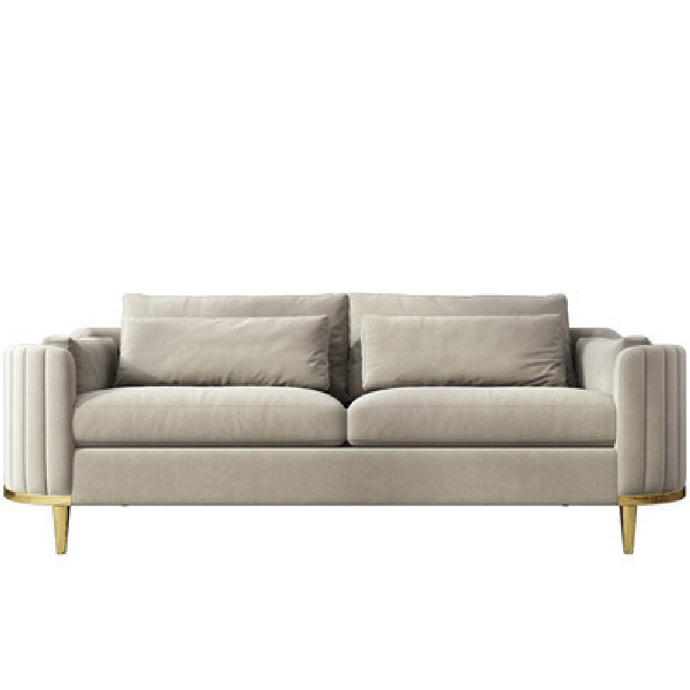Nordic Inspired Luxury Fabric Sofa Living Room Furniture - Three seat Milan Gray Flannel - Living room sofa