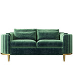 Nordic Inspired Luxury Fabric Sofa Living Room Furniture - Two seat Dark Green Flannel - Living room sofa