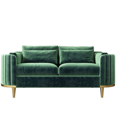 Nordic Inspired Luxury Fabric Sofa Living Room Furniture - Two seat Dark Green Flannel - Living room sofa