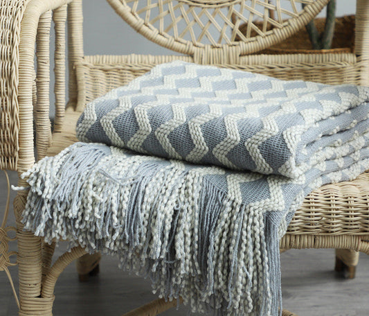 Nordic Knitted Decorative Blanket Luxury Sofa Blanket - Decorative blanket