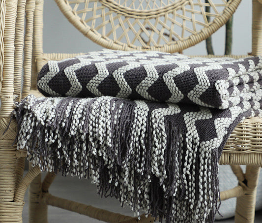 Nordic Knitted Decorative Blanket Luxury Sofa Blanket - Decorative blanket