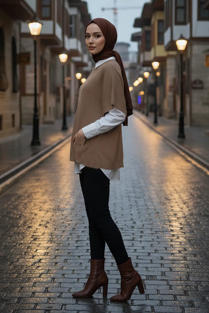 Oversize Knit Sweater | Vison – NEOMODEST, image 2